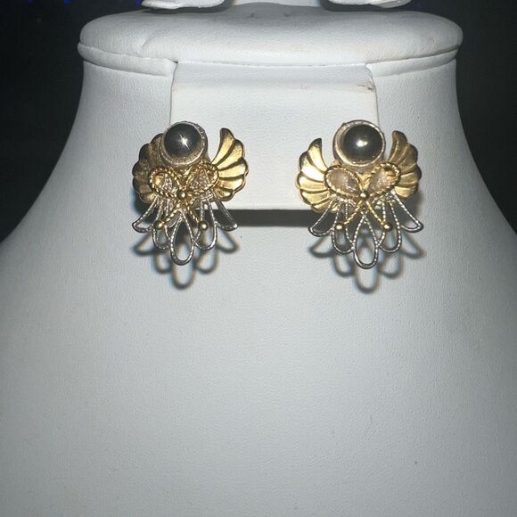 Vintage Multi Metal Wire Angel Earrings - Picture 1 of 4